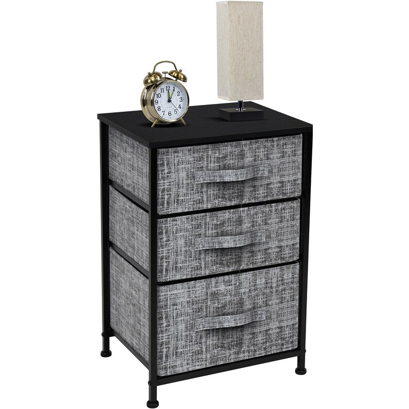 Nightstand 3 Drawer Shelf Storage   Bedside Furniture End Table Chest