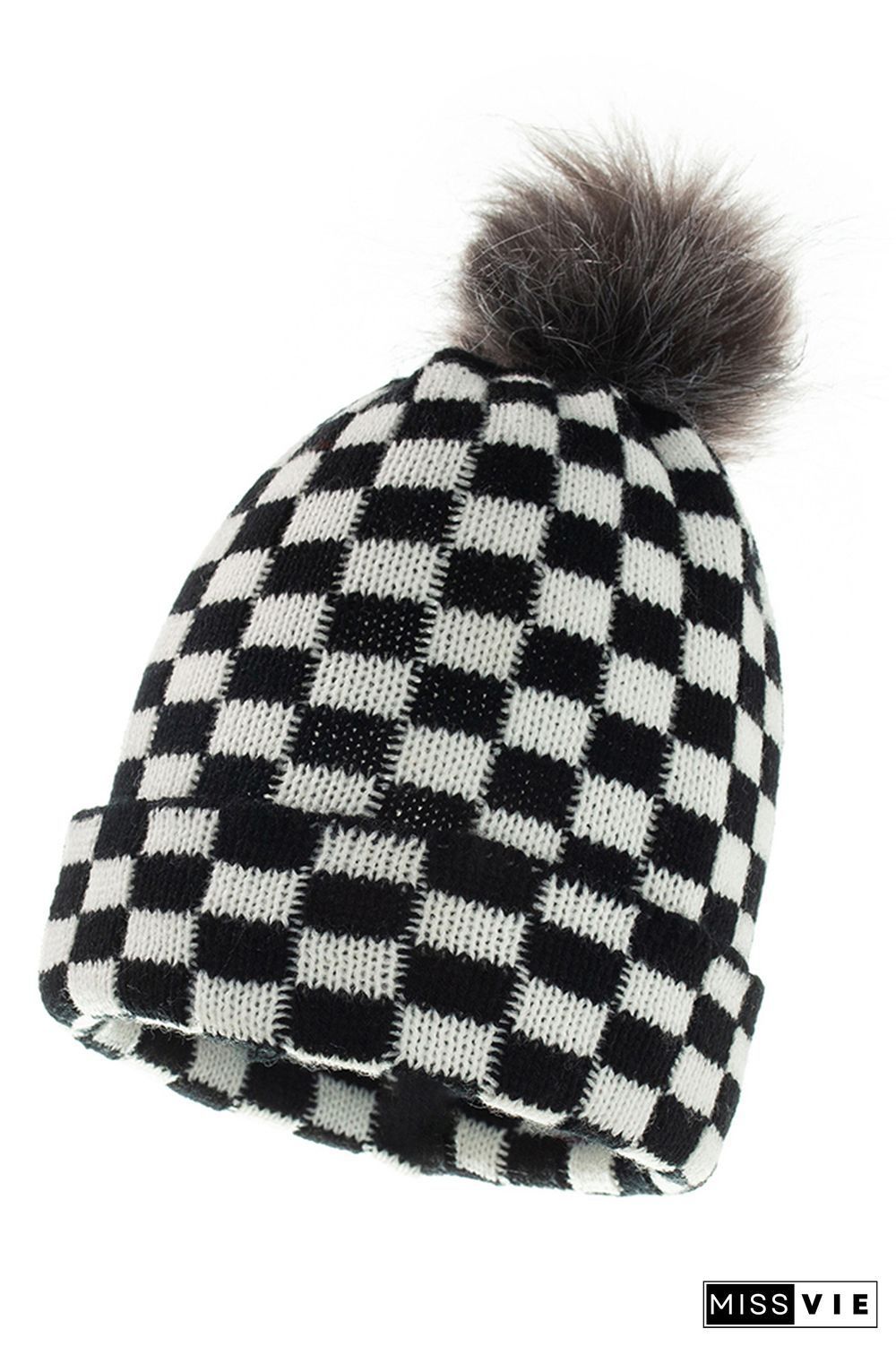 Black White Red Plaid Parent-child Knitted Hat & Scarf 4pcs Set Wholesale MOQ3pcs