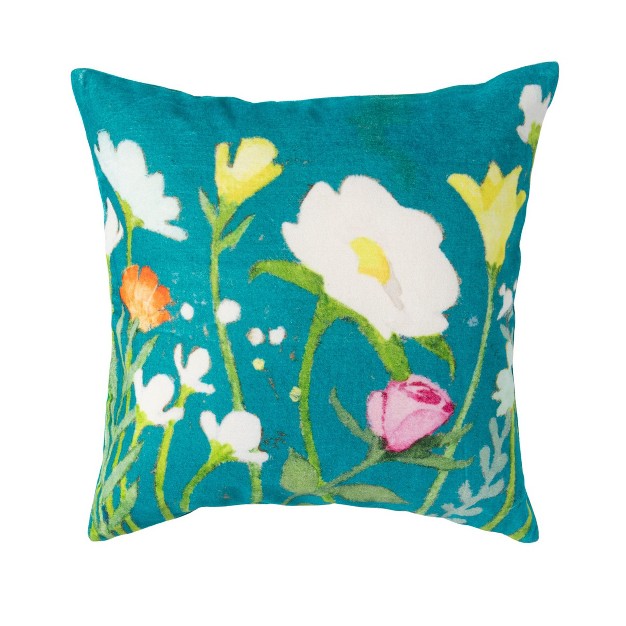 18 quot h Sullivans Gygi Floral Velvet Pillow Multicolored