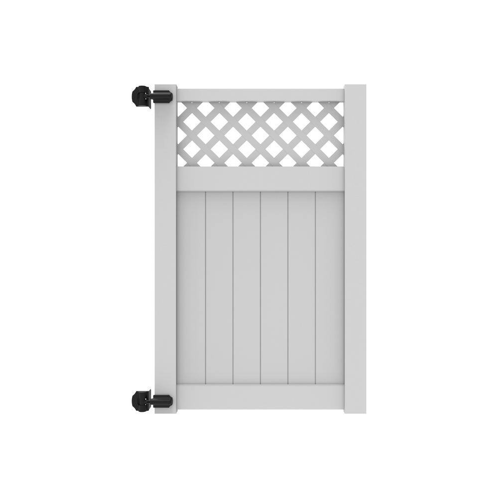 Barrette Outdoor Living Valley 4 ft. W x 6 ft. H White Vinyl Un-Assembled Fence Gate 73024929