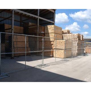 Vestil HRAIL 72 in. Galvanized Silver Construction Barrier - Starter Unit Chainlink Without Slats HRAIL-9072