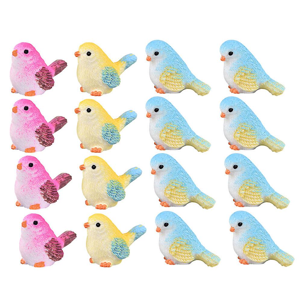 24pcs Miniature Bird Figurines Small Bird Models Simulated Animals Ornaments (random Color)