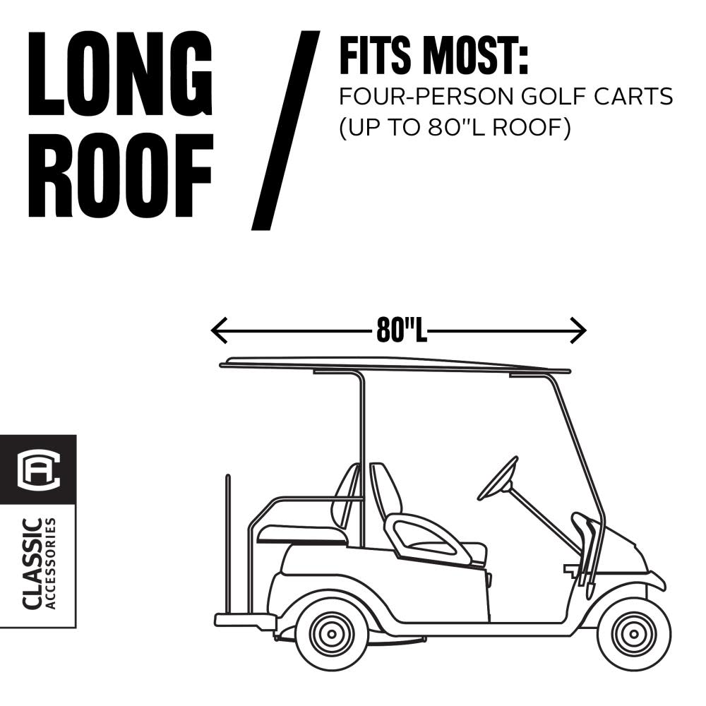 Golf Car Quick-Fit Cover， Long Roof