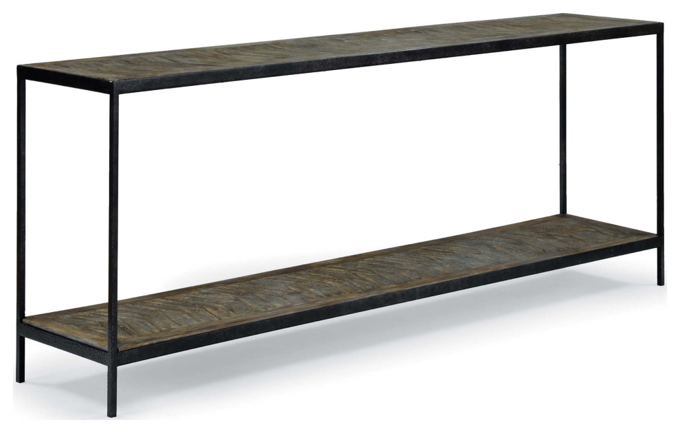 Herringbone Console Table   Industrial   Console Tables   by HedgeApple  Houzz