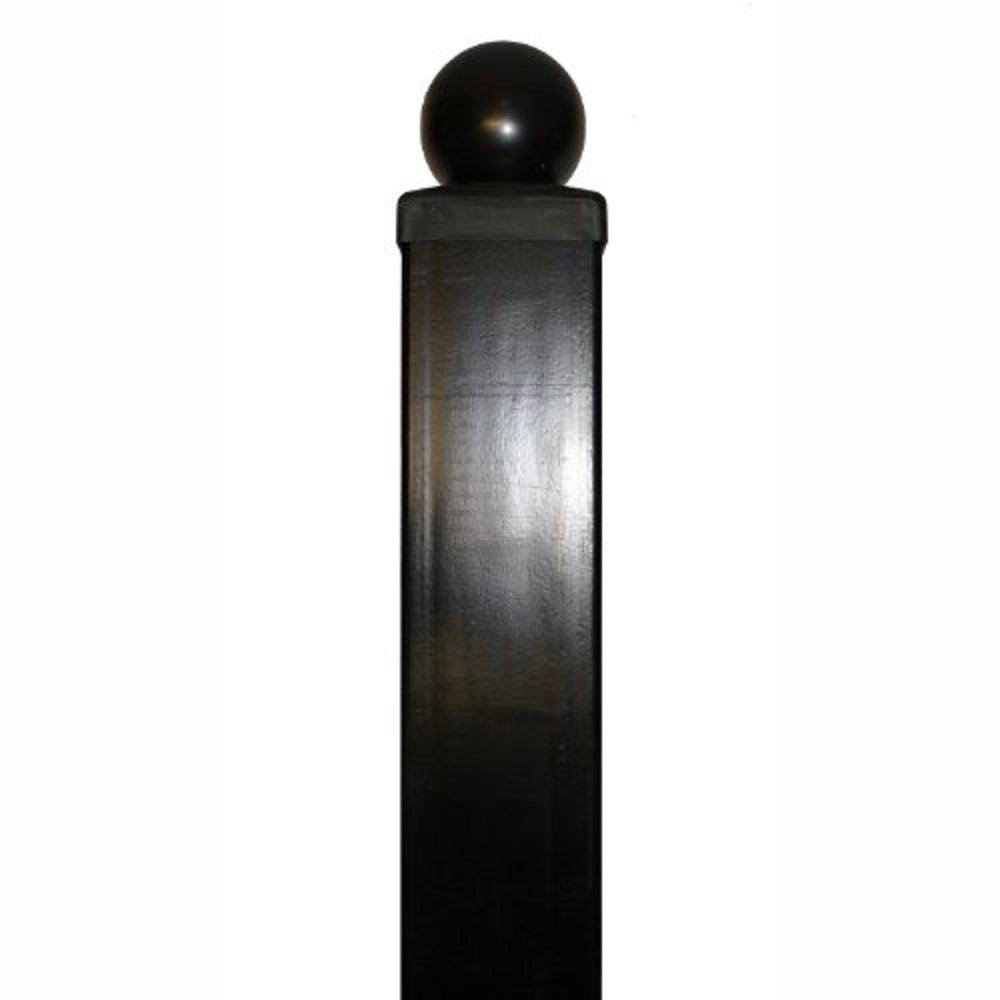 ALEKO 2 in. x 2 in. x 90.5 in. Black Steel Fence Post FPOST-HD