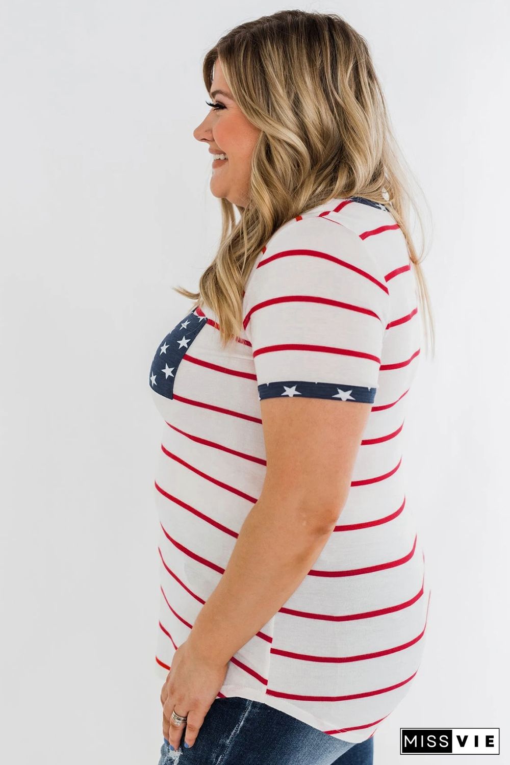 Stripes & Stars Plus Size T-shirt