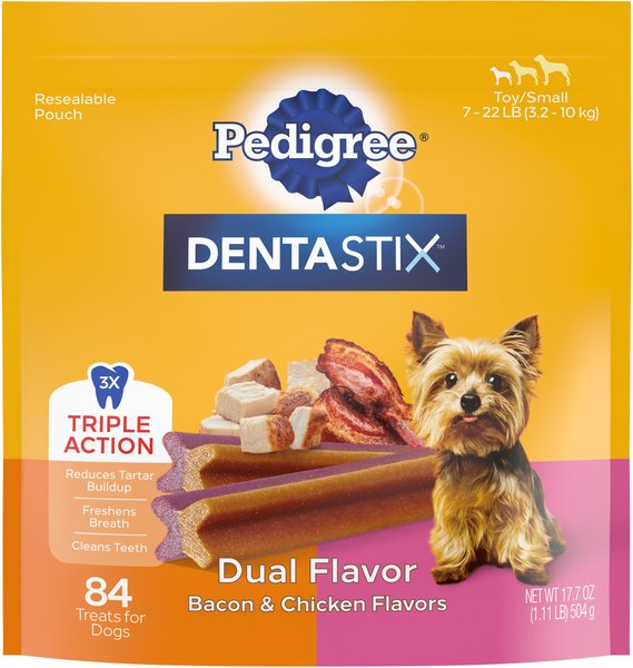 Pedigree Dentastix Dual Flavored Bacon and Chicken Flavored Mini Dental Dog Treats