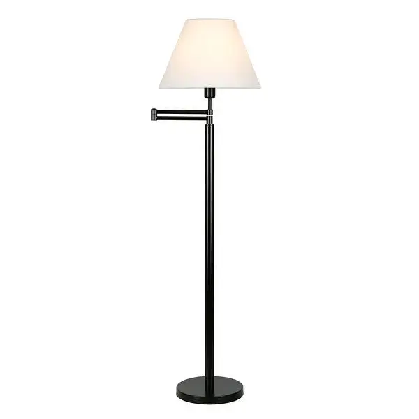 Moby Swing Arm Blackened Bronze Lamp Round/Empire Shade