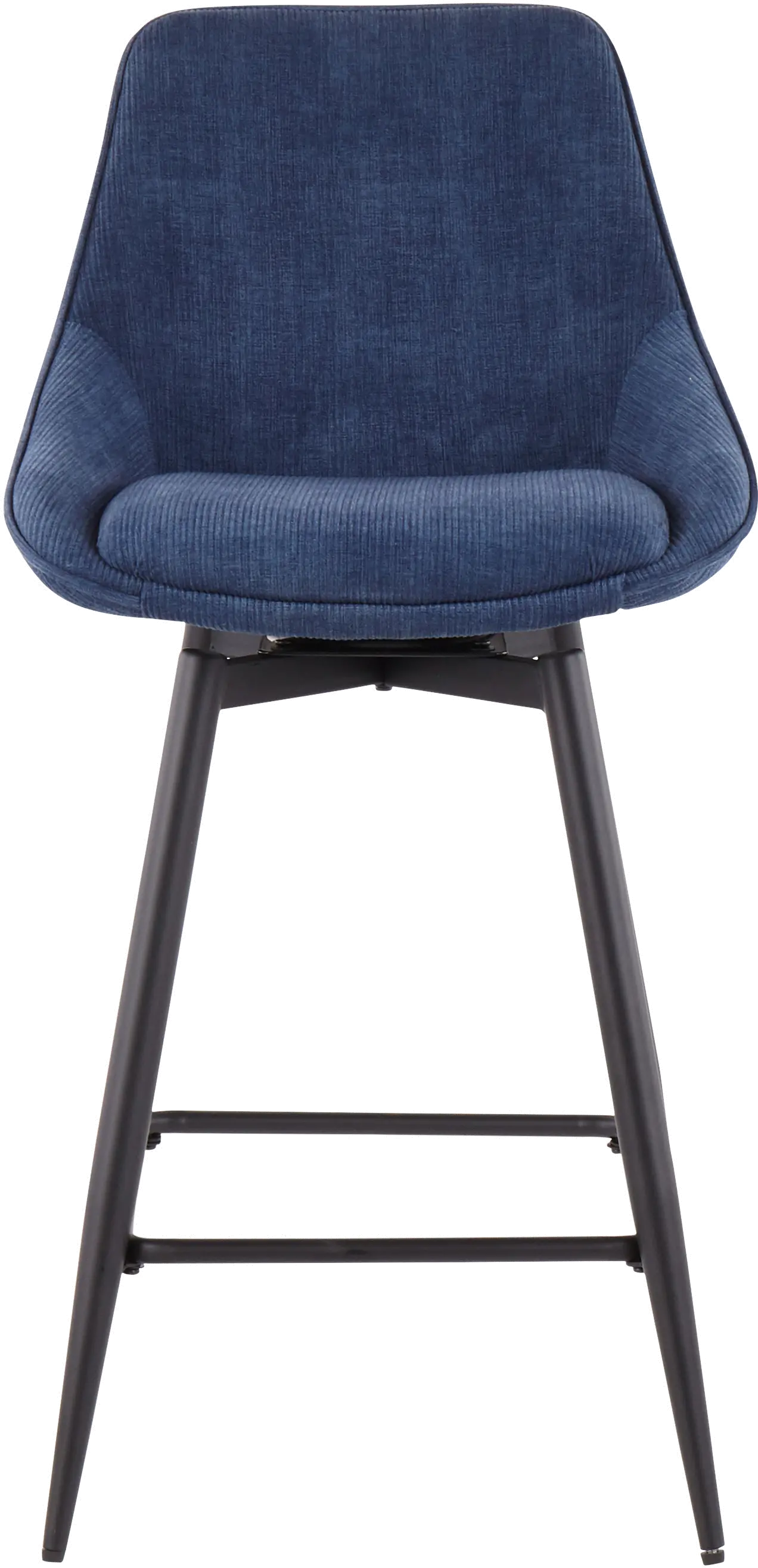 Diana Blue Corduroy Swiveling Counter Stools， Set of 2