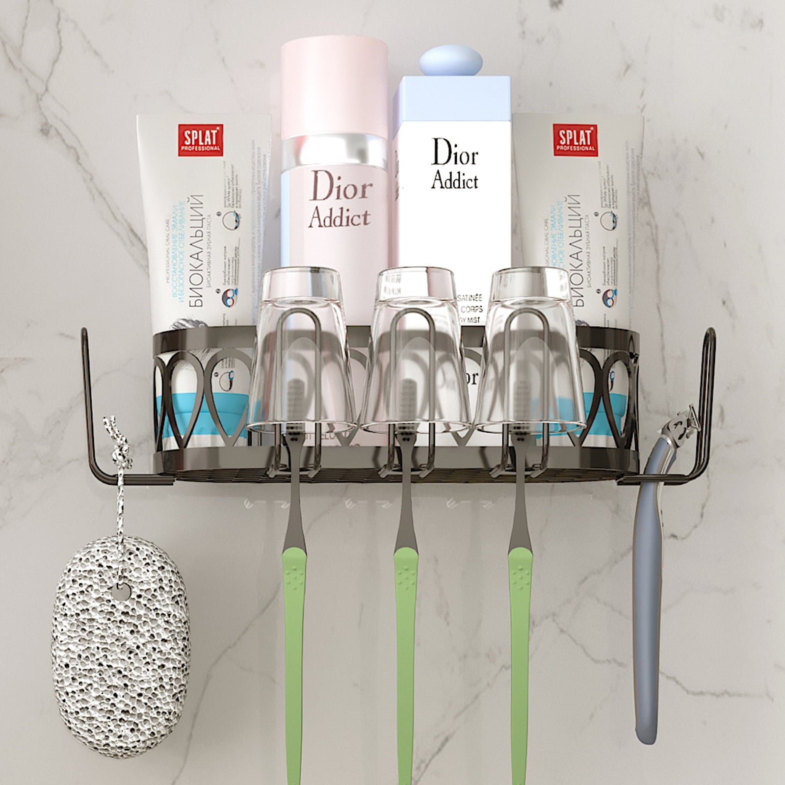 Shower Organizer, Shower Caddy Rack with Soap Dish for Shower Organizer, 4 Pack