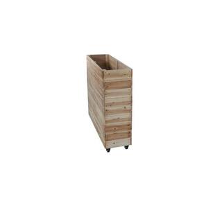 Ejoy 40 in. x 12 in. x 36 in. Solid Wood Mobile Planter Barrier in Unfinished Wood Color SolidWoodPlanter_40x36x12