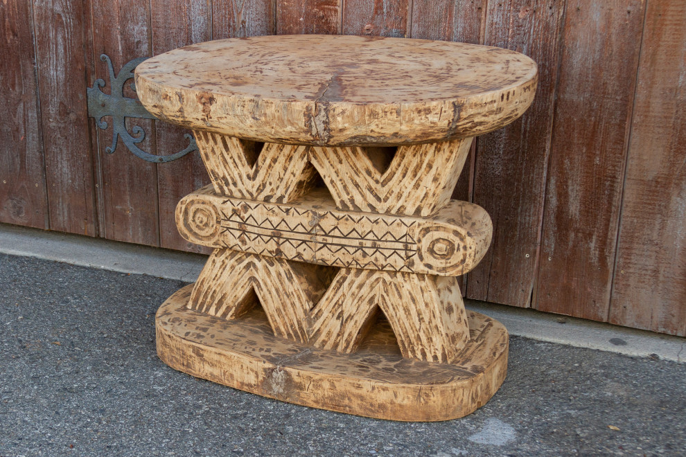 Rare Oversize Oxidize Wood Ashanti Table   Southwestern   Side Tables And End Tables   by De cor  Houzz