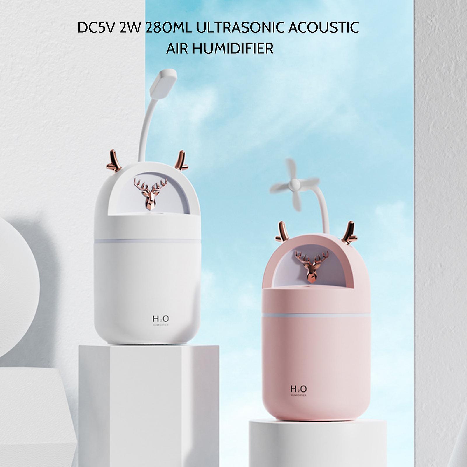 D C5v 2w 280ml U-ltrasonic Acoustic Air Humidifier Aroma Diffuser Mist Maker Double Working Modes/ Automatic Power-off Design/ Usb Operated Powered Fo