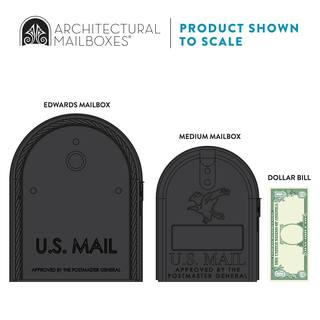 Architectural Mailboxes Edwards Black Large Steel Post Mount Mailbox EM160BAM