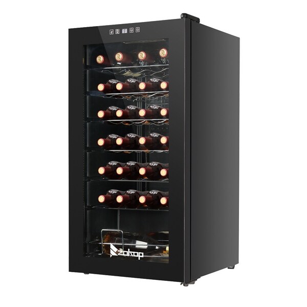 18/28-Bottle Compressor Wine Cooler and Refrigerator for Home， Bar， Perfect for Soda Beer or Wine， Stainless Steel， 1.8Cu.Ft