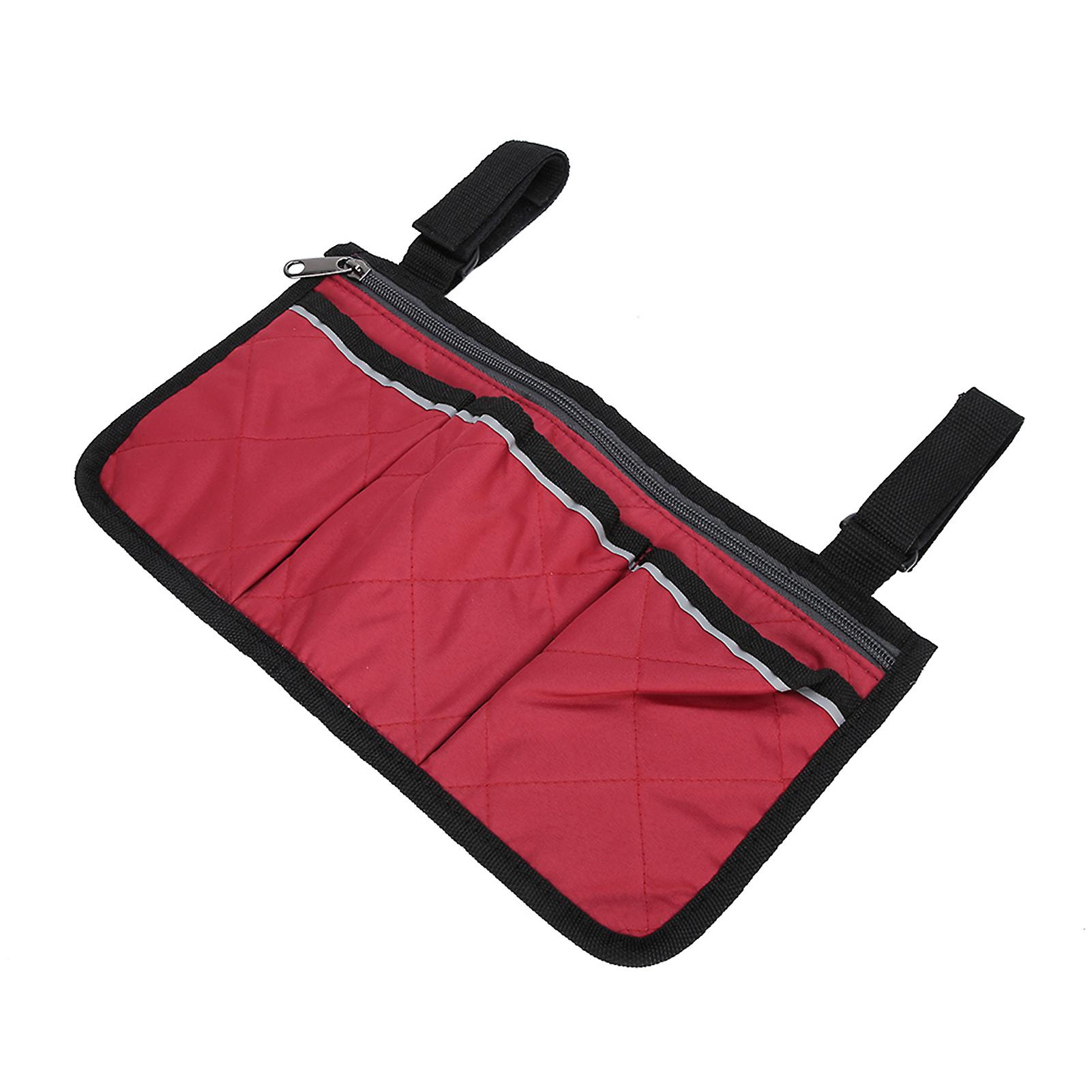 Wheelchair Bag Pouch Pockets Large Capacity Hanging Bag Storage Organizer Armrest Pouch Handy Bagred Wine