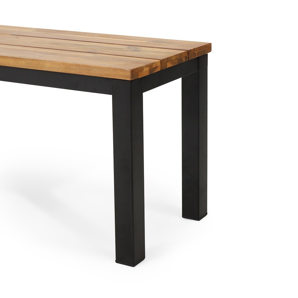 Lindsey Outdoor Outdoor Modern Industrial Acacia Wood Bench by Christopher Knight Home