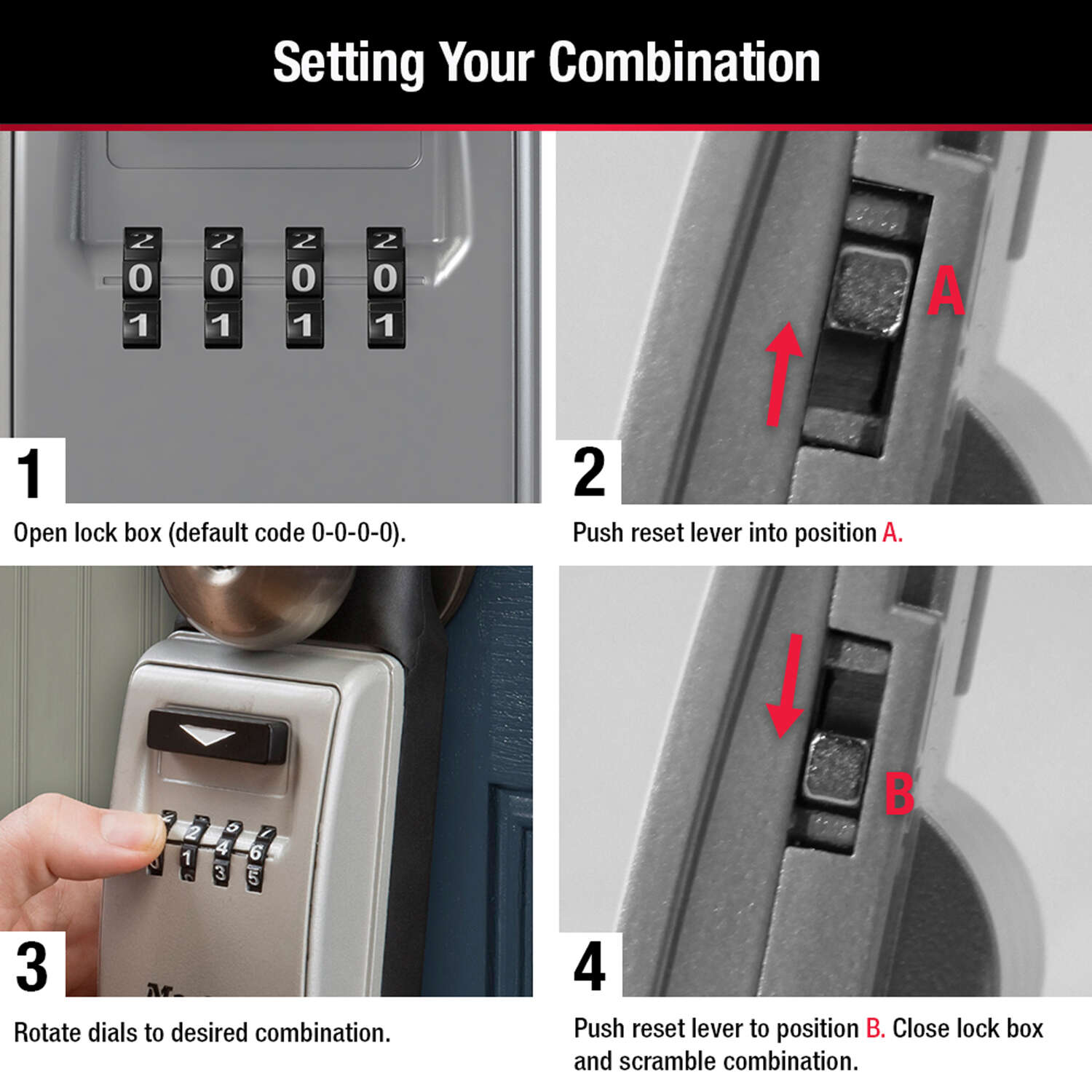 Master Lock 2-7/8 in. W Metal 4-Dial Combination Lock Box