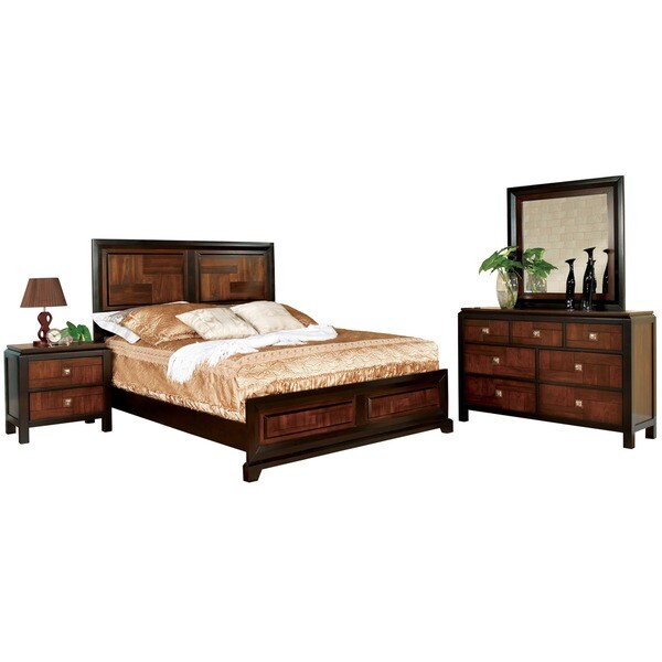 Furniture of America Figh Contemporary Walnut 4-piece Bedroom Set - - 9239955