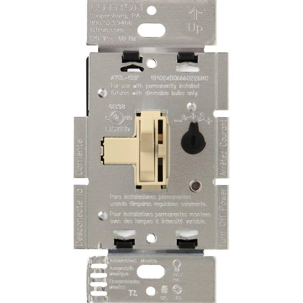 Lutron Toggler LED+ Dimmer Switch for Dimmable LED and Incandescent Bulbs 250WSingle-Pole or 3-Way Brown (AYCL-253P-IV) AYCL-253P-IV