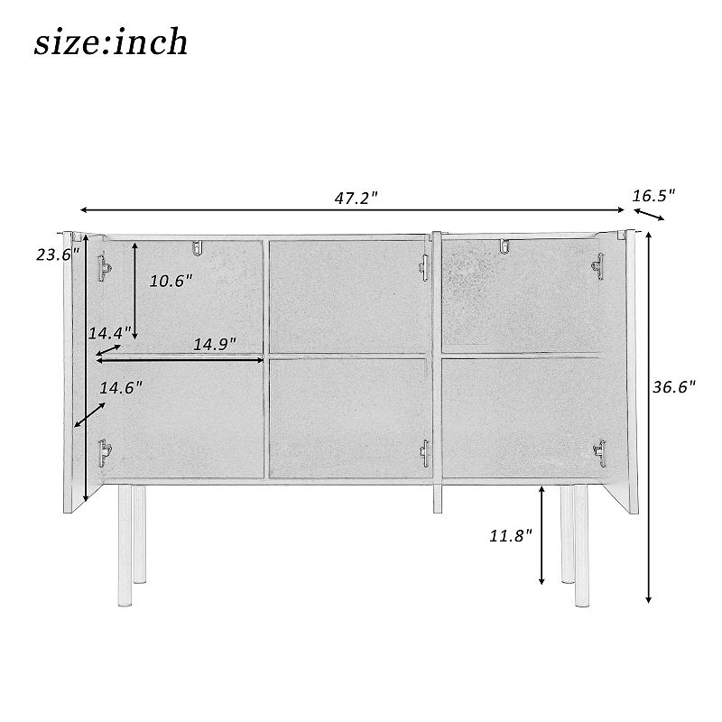 Merax Modern Simple and Luxury Style Sideboard Particle Board and MDF Board Cabinet