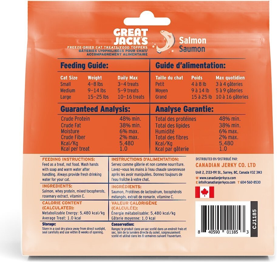 Great Jack's Salmon Freeze-Dried Grain-Free Cat Treats