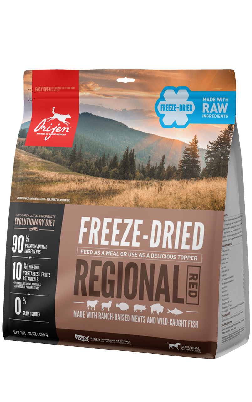 Orijen Freeze Dried Regional Red Adult Dog Food， 6 Oz.