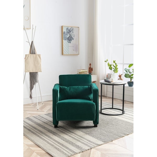 Velvet Open Back Upholstered Armchair with Pillow