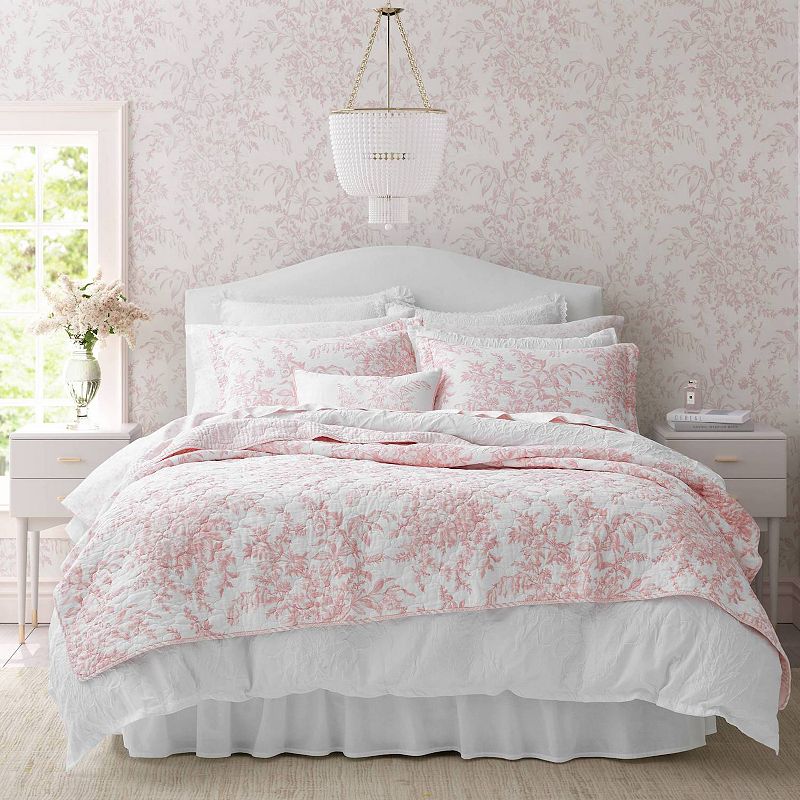 Laura Ashley Bedford Pink Quilt Set