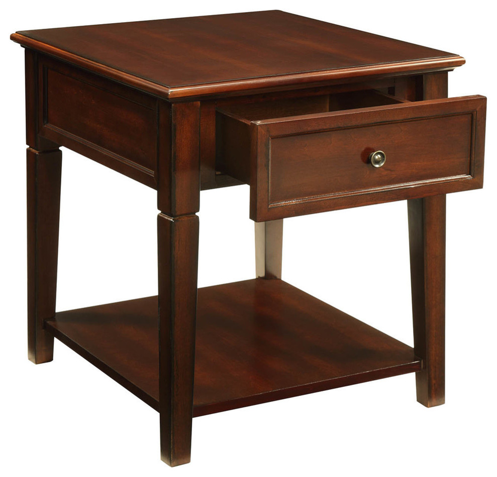 Malachi End Table  Walnut   Transitional   Side Tables And End Tables   by HedgeApple  Houzz