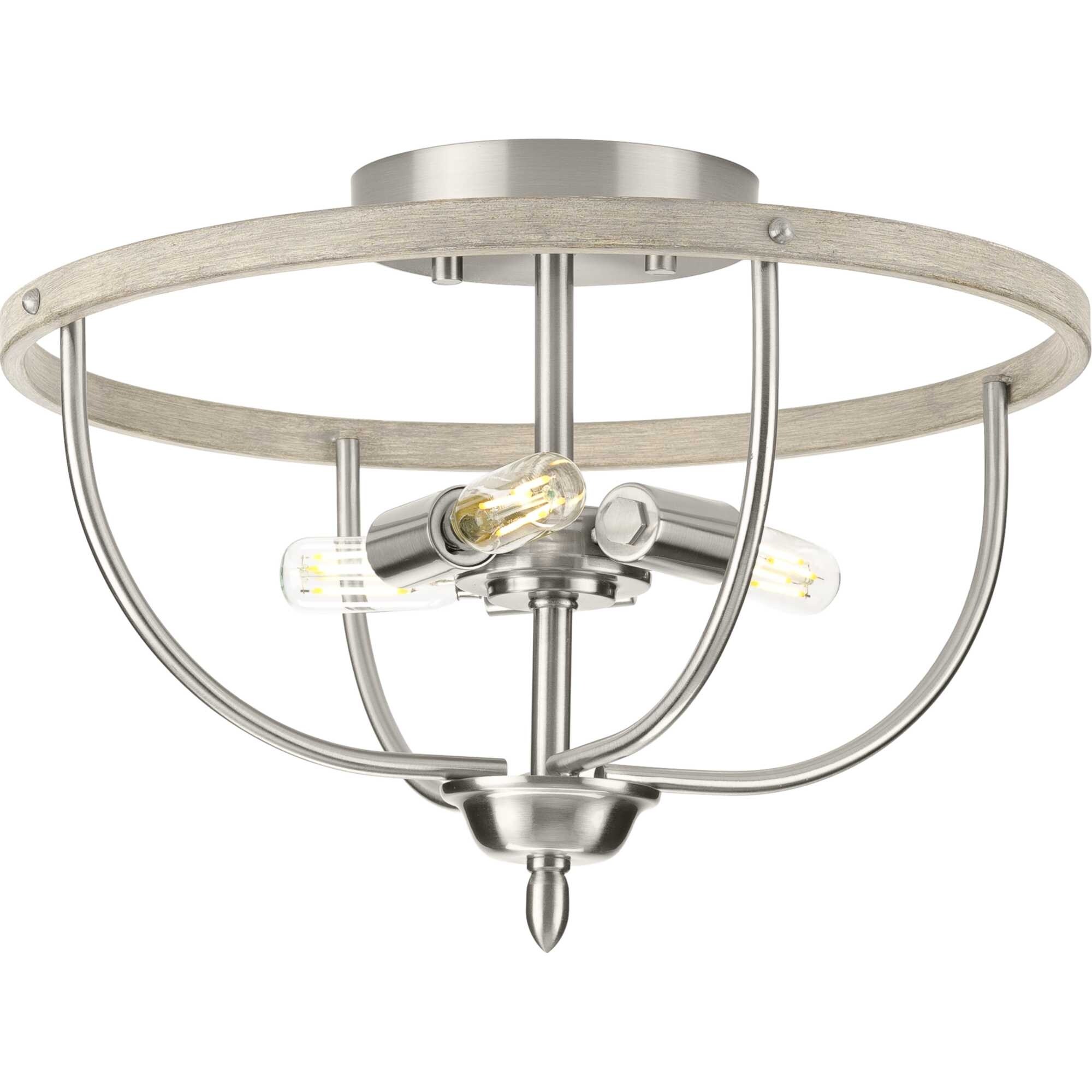 Progress Lighting Vinings 3 Light 14 Wide Semi-Flush Bowl Ceiling