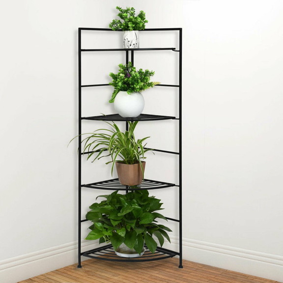 Costway 69123085 4 Tier Folding Metal Shelf Plant ...