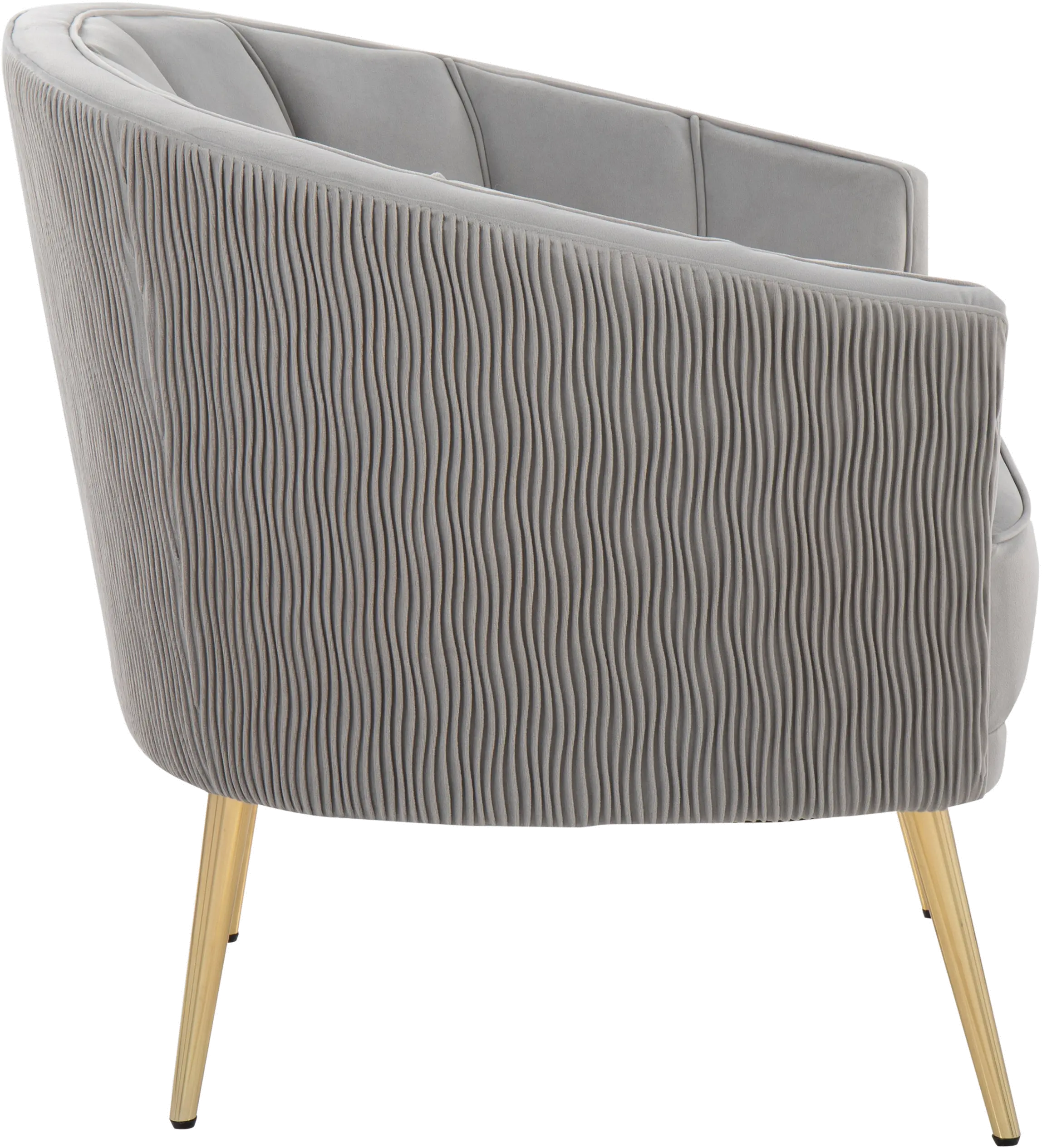 Tania Silver Pleated Waves Glam Accent Chair