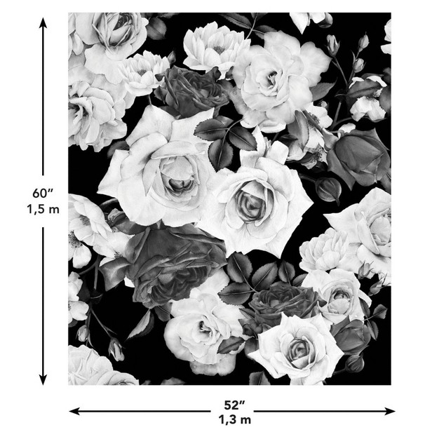 Black And White Floral Tapestry Roommates