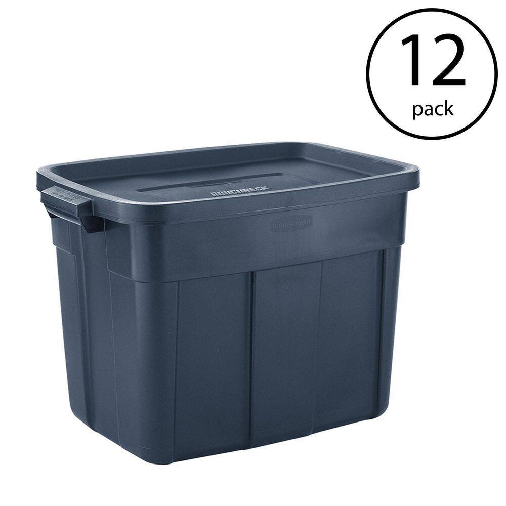 Rubbermaid 18 gal. Stackable Storage Container Dark Indigo Metallic (12-Pack) 2 x RMRT180051-6pack