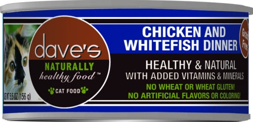 Daves Naturally Healthy Chicken and Whitefish Canned Cat Food