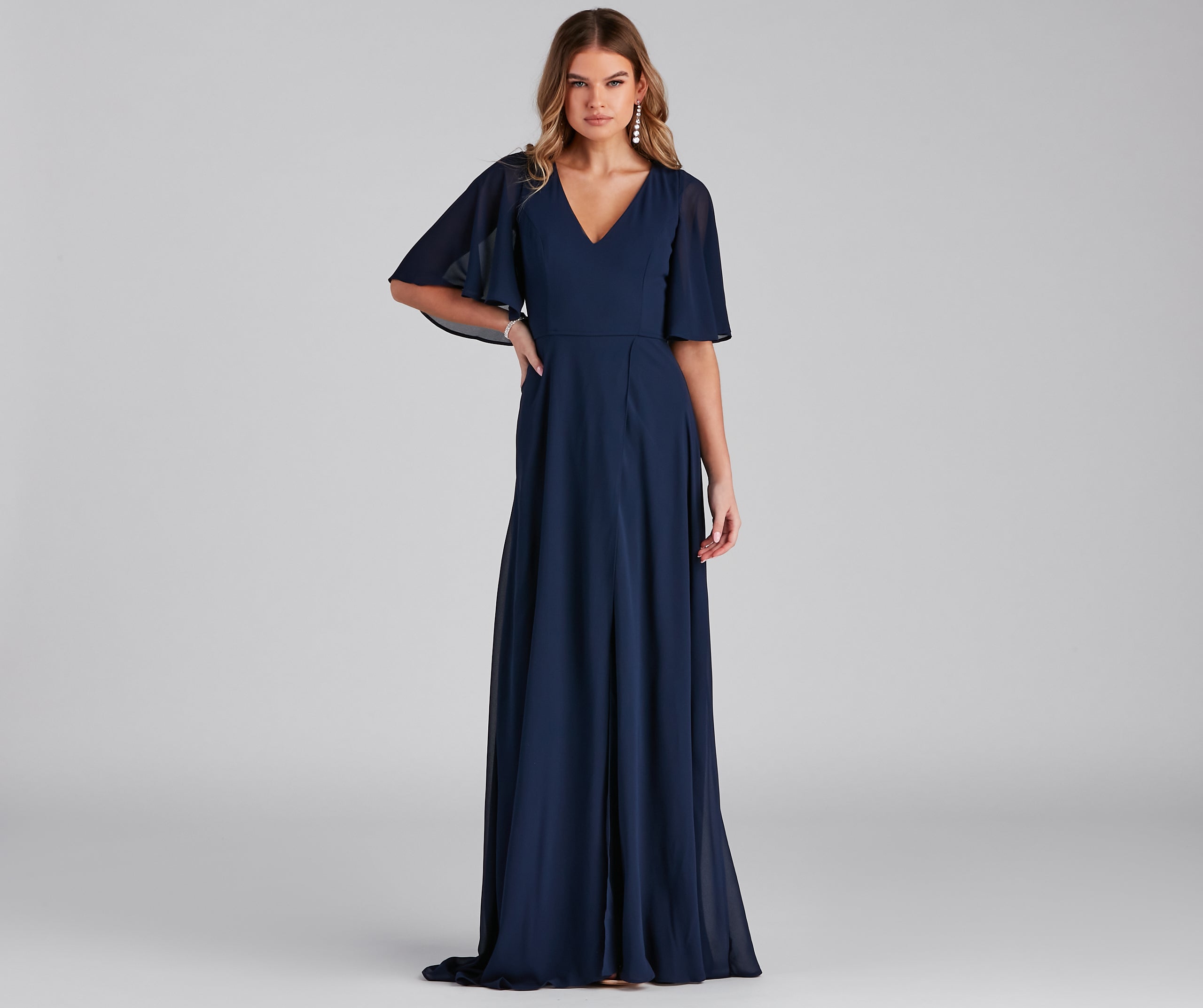 Greta Formal High Slit Chiffon Dress