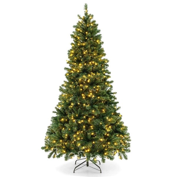 Costway 6FT/7FT/8FT Artificial Xmas Tree with 821/1188/1498 PVC Branch