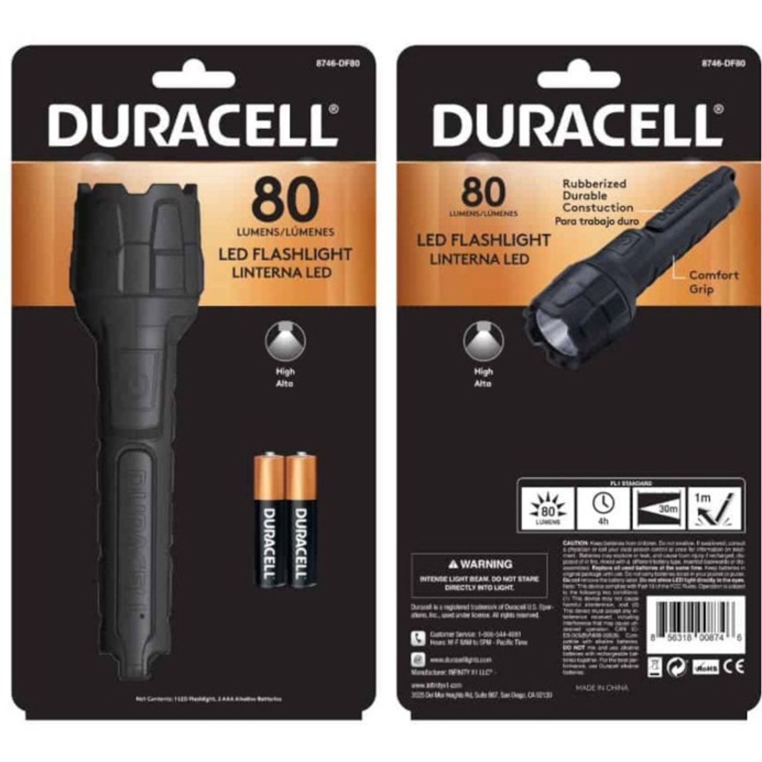 Rubber LED Flashlight by Duracell Inc. DUR8746DF80