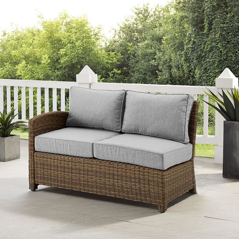 Crosley Bradenton Patio Wicker Sectional Left Side Loveseat Couch