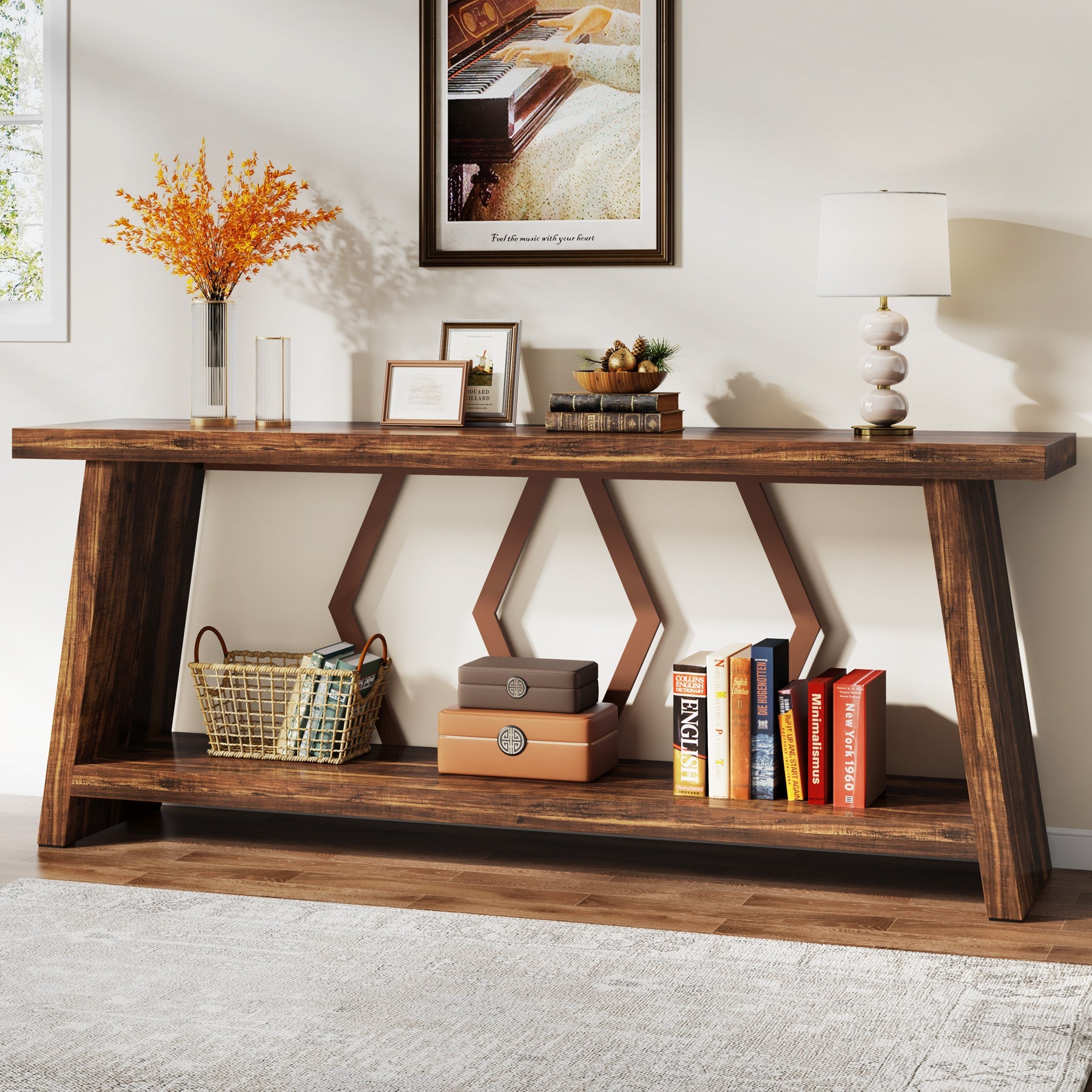 70.9-Inch Console Sofa Table with Storage for Entryway Living Room