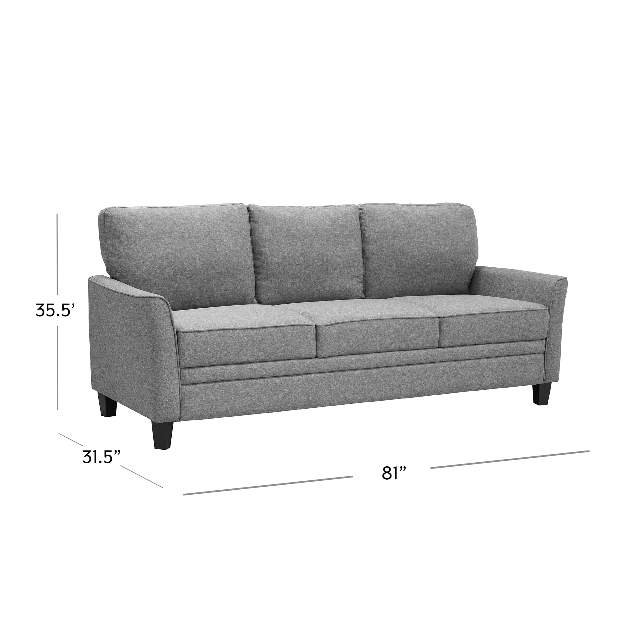 Mainstays Auden 3 Seat Sofa, Gray