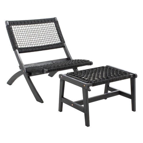 SAFAVIEH Casella Acacia/ Rope Outdoor Chair and Table Set