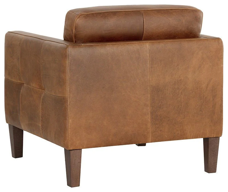 Ginerva Armchair  Cognac Leather   Contemporary   Armchairs And Accent Chairs   by Peachtree Fine Furniture  Houzz