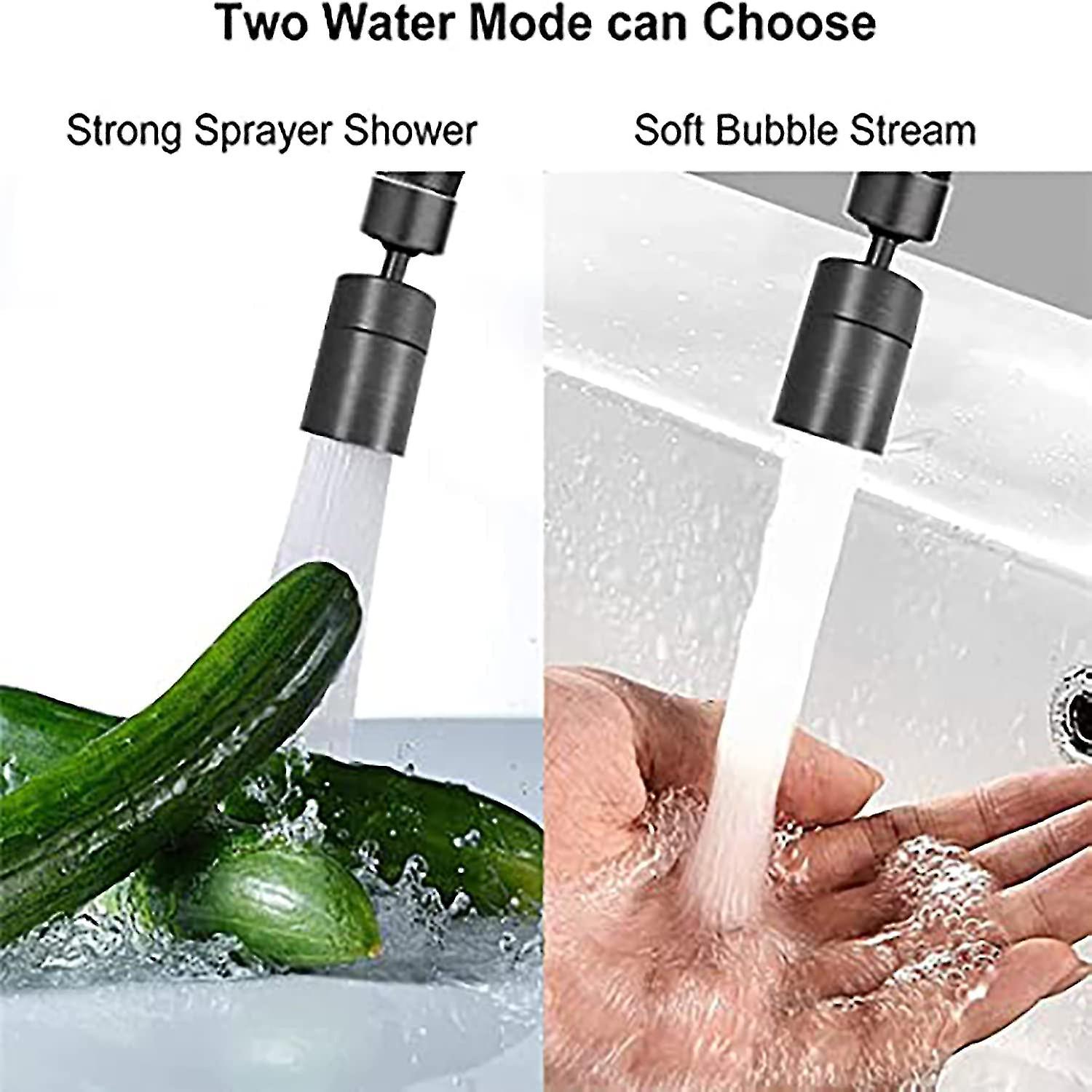 Faucet Aerator， 360 Degree Swivel-2-mode Adjustable Kitchen Faucet Filter For Kitchen Bathroom， With Adapter 24 Mm External Thread-22 Mm Internal Thre