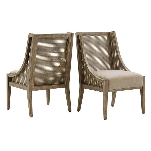 Celann Antique Grey Oak Cane Accent Chairs (Set of 2) by iNSPIRE Q Modern - Chair