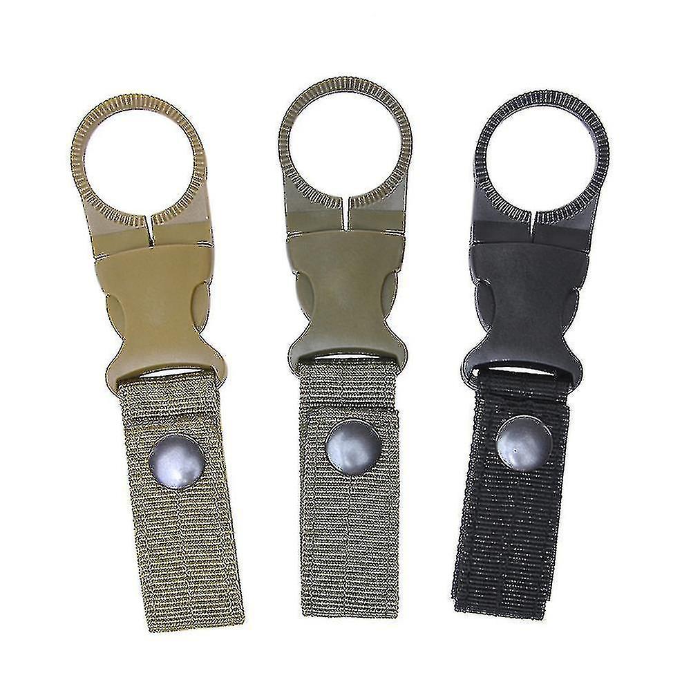 2pcs Outdoor Beverage Water Bottle Hooks Outdoor Tactical Nylon Braided Strap Clips Carabiner Portab