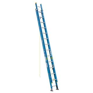 Werner 28 ft. Fiberglass D-Rung Extension Ladder with 250 lb. Load Capacity Type I Duty Rating D6028-2