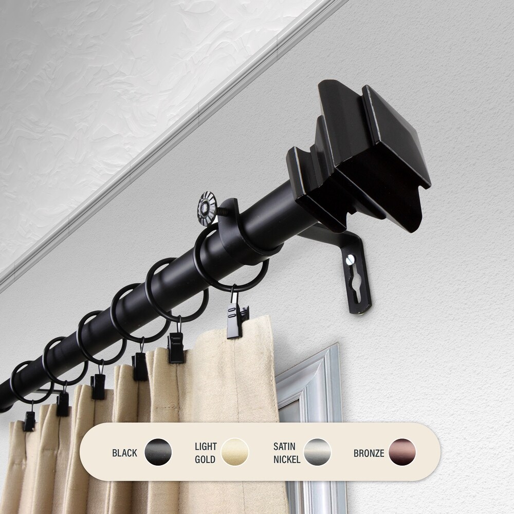 InStyleDesign Tild 1 inch Diameter Adjustable Curtain Rod