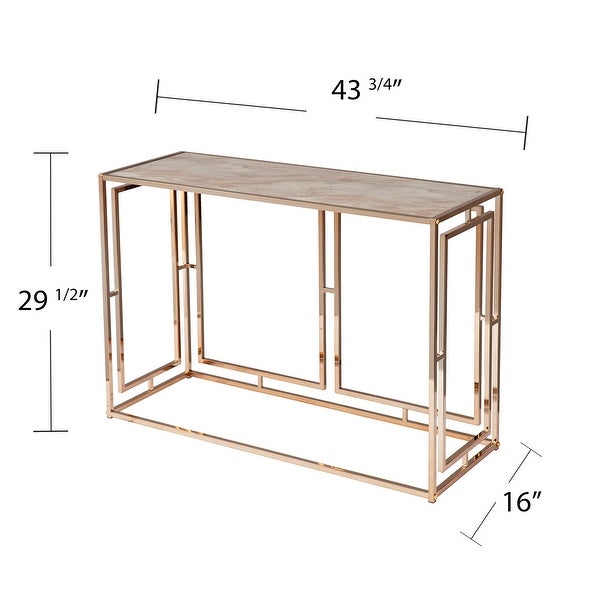 SEI Furniture Simons Faux Marble Console Table